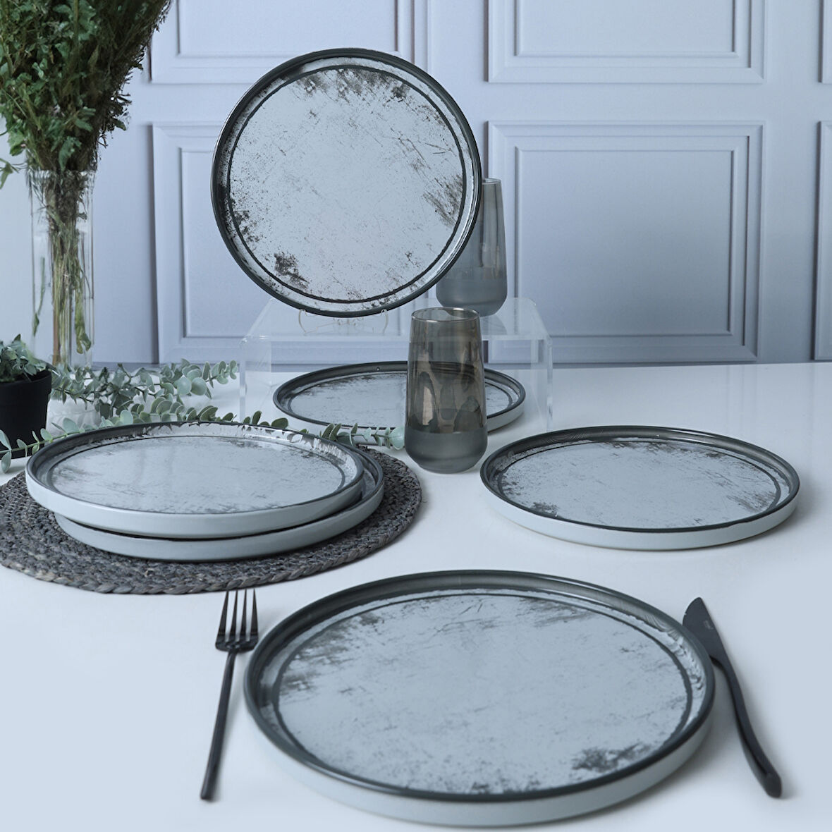 Keramika Vintage Mist Skackable Servis Tabağı 27 Cm 6 Adet 21778