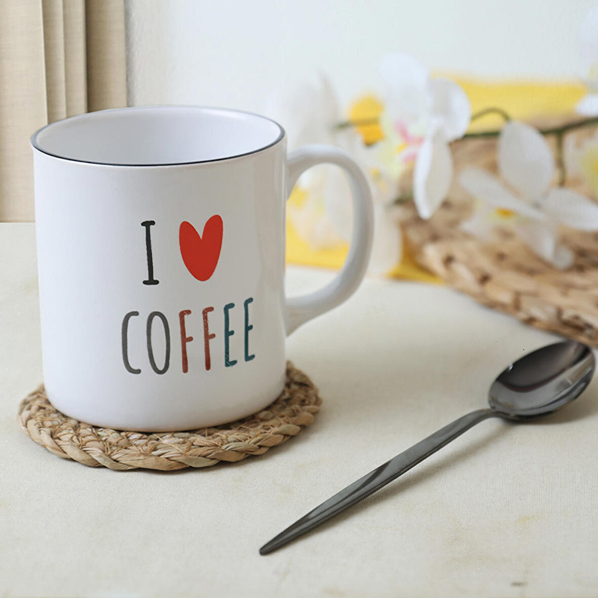 Keramika I Love Coffee Silindir Kupa 10 Cm
