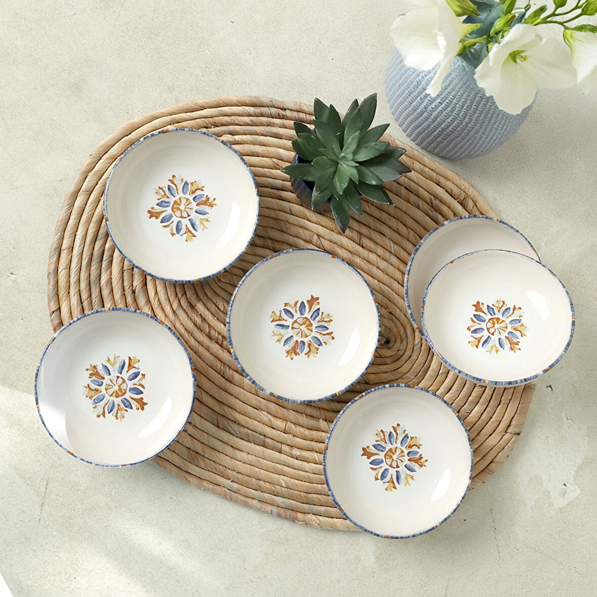 Keramika Sapphire Halka Çerezlik / Sosluk 13 Cm 6 Adet 22746