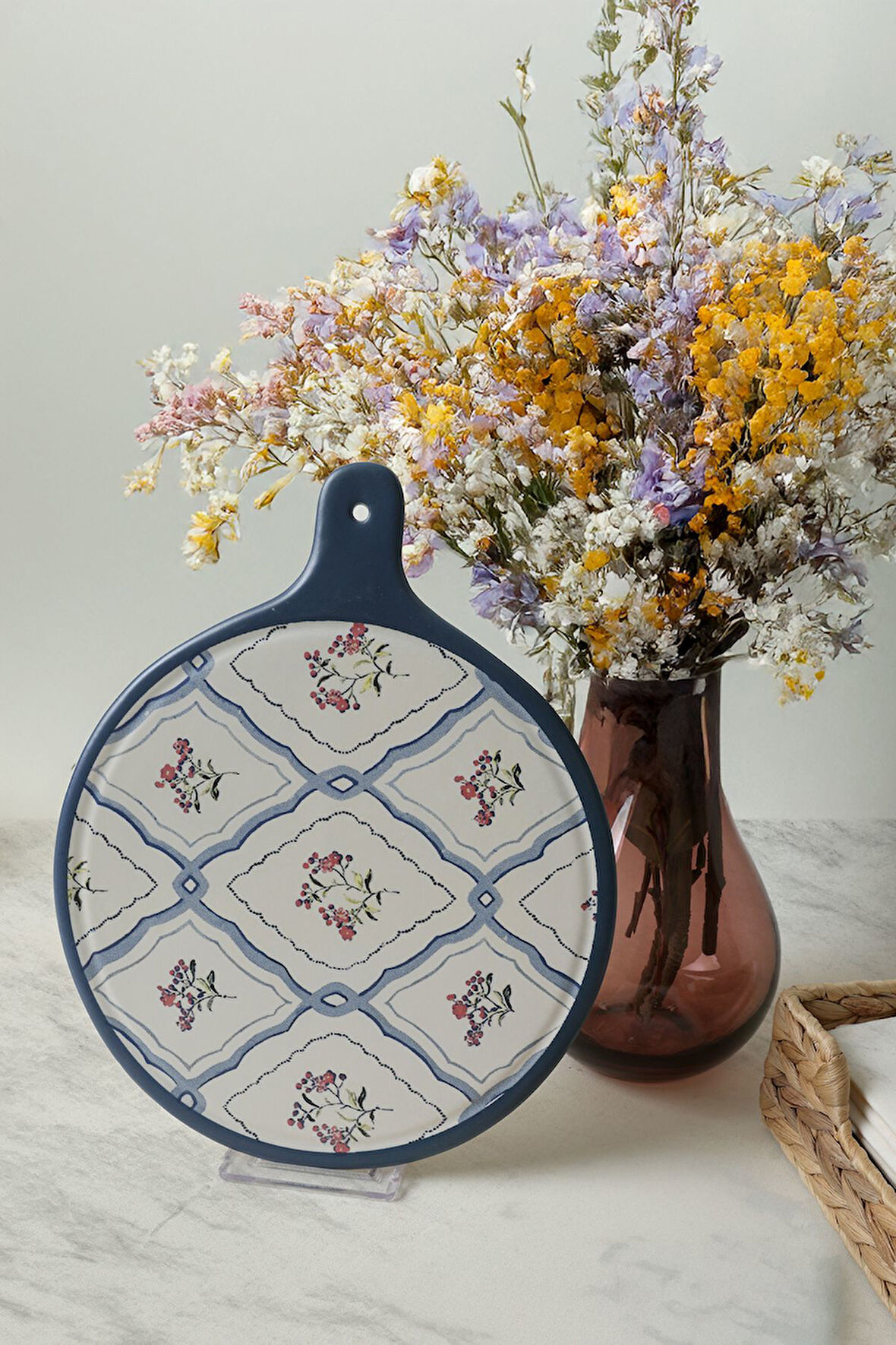 Keramika Floral Waves Peynir Sunum Tabağı 26 Cm 22668