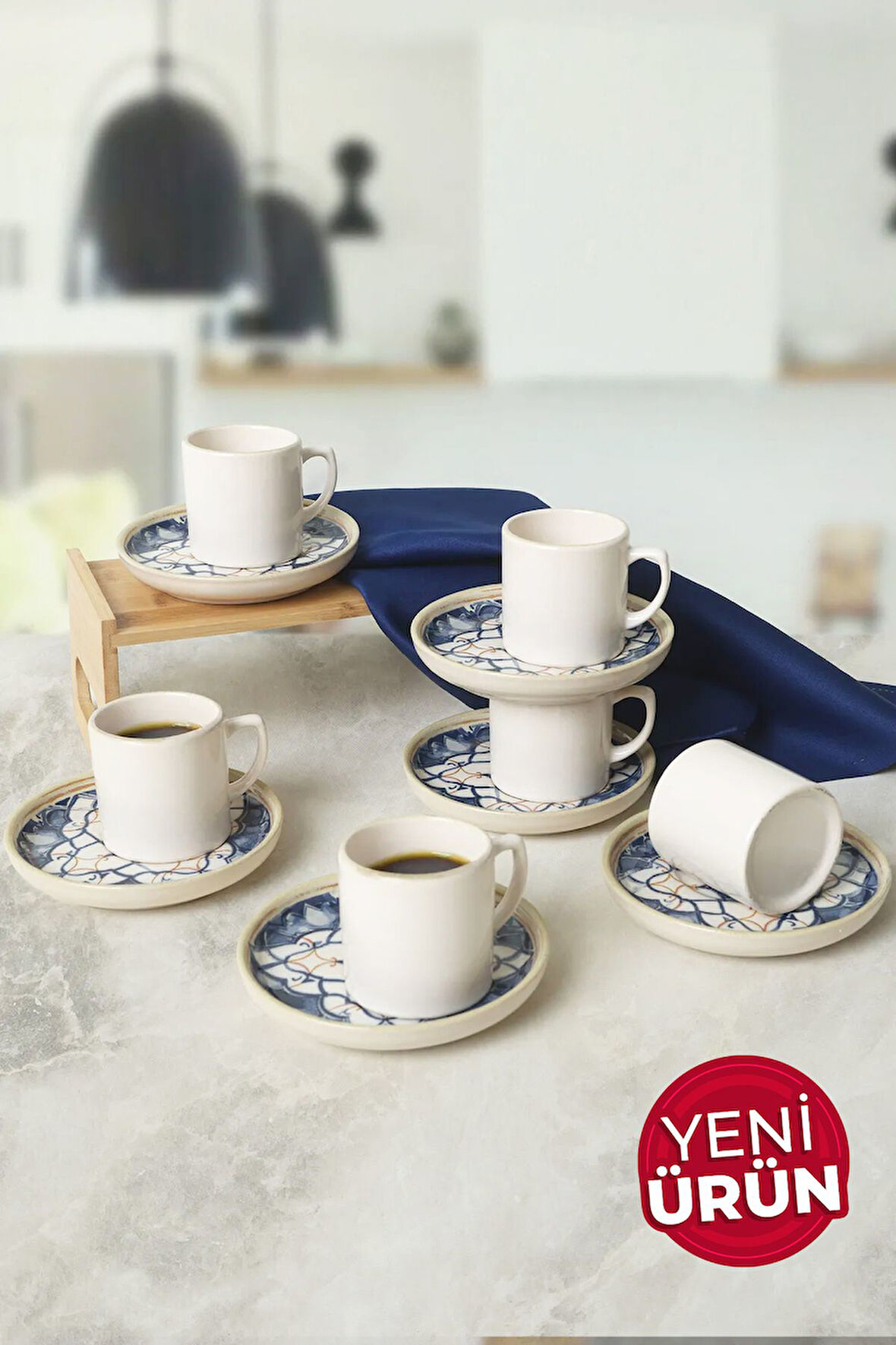 Keramika Wave Flow Nordic Kahve Takımı 12 Parça 6 Kişilik 22750-51