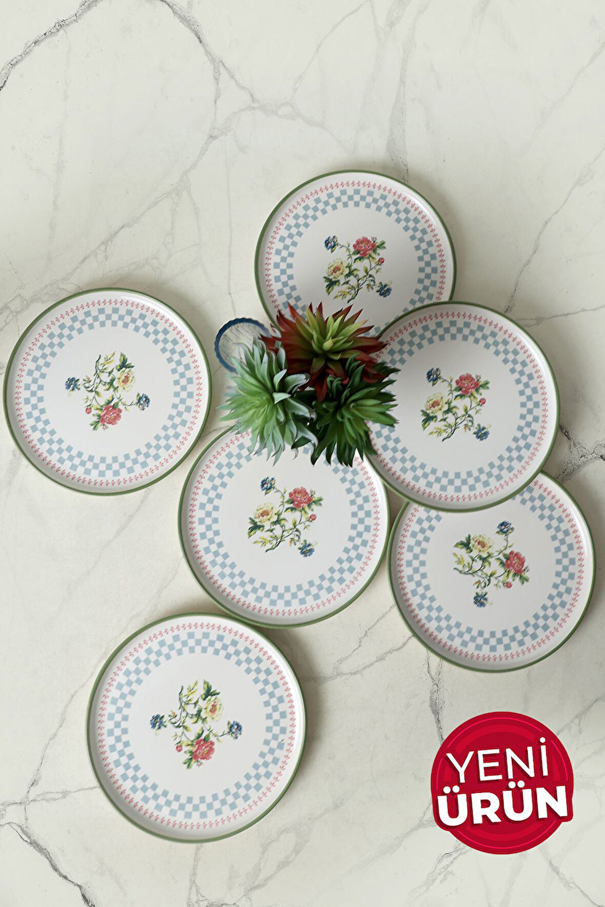 Keramika Rose Line Nordic Pasta Tabağı 22 Cm 6 Adet 22911