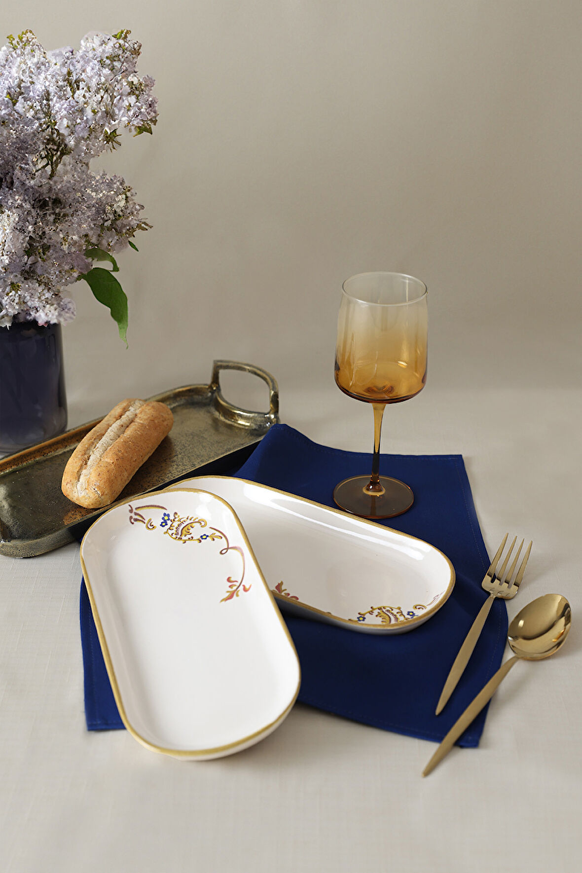 Keramika Bronze Bloom Noyan Kayık Tabak 26 cm 2 Adet 22926