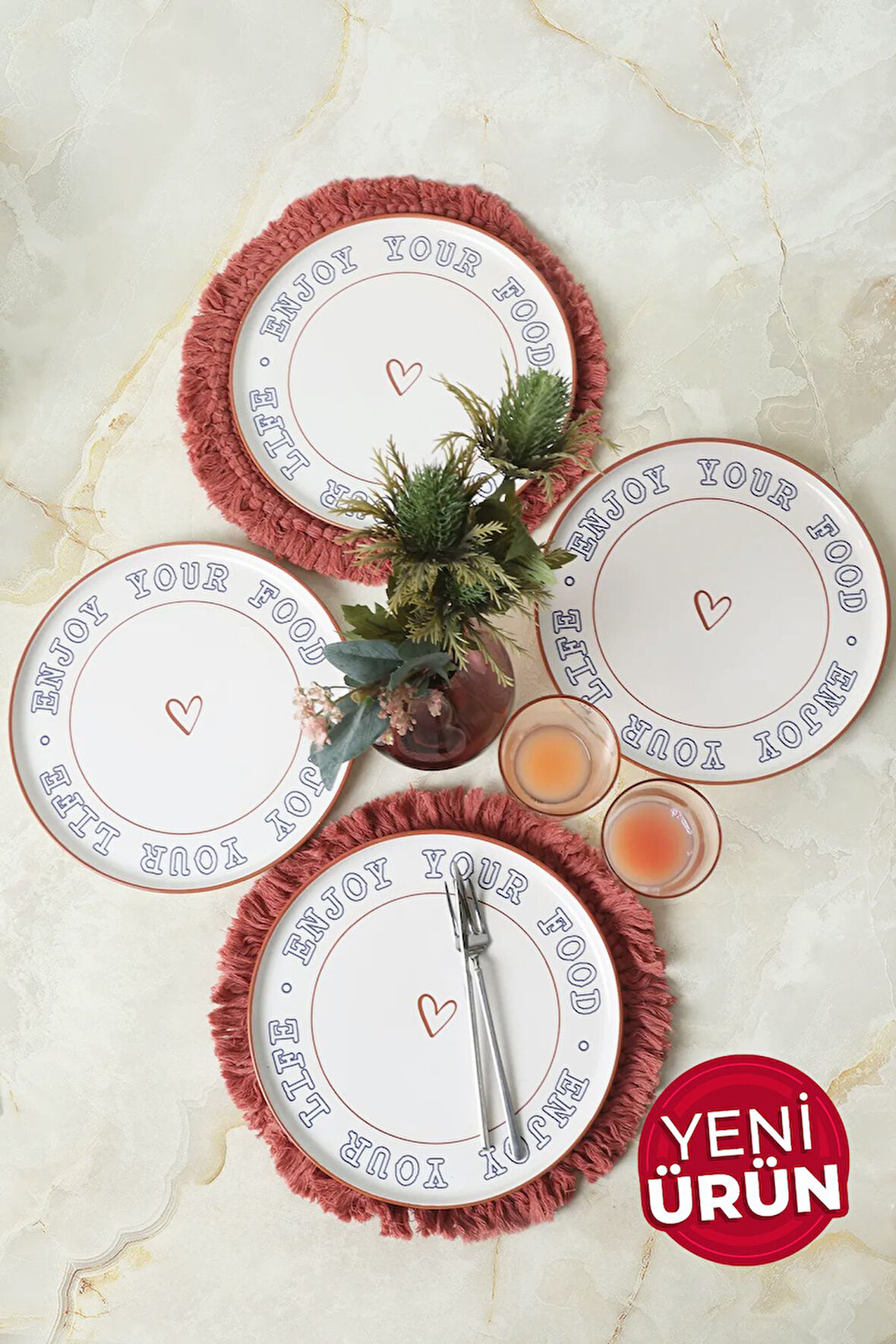 Keramika Enjoy Your Food Nordic Servis Tabağı 28 cm 4 Adet 22973