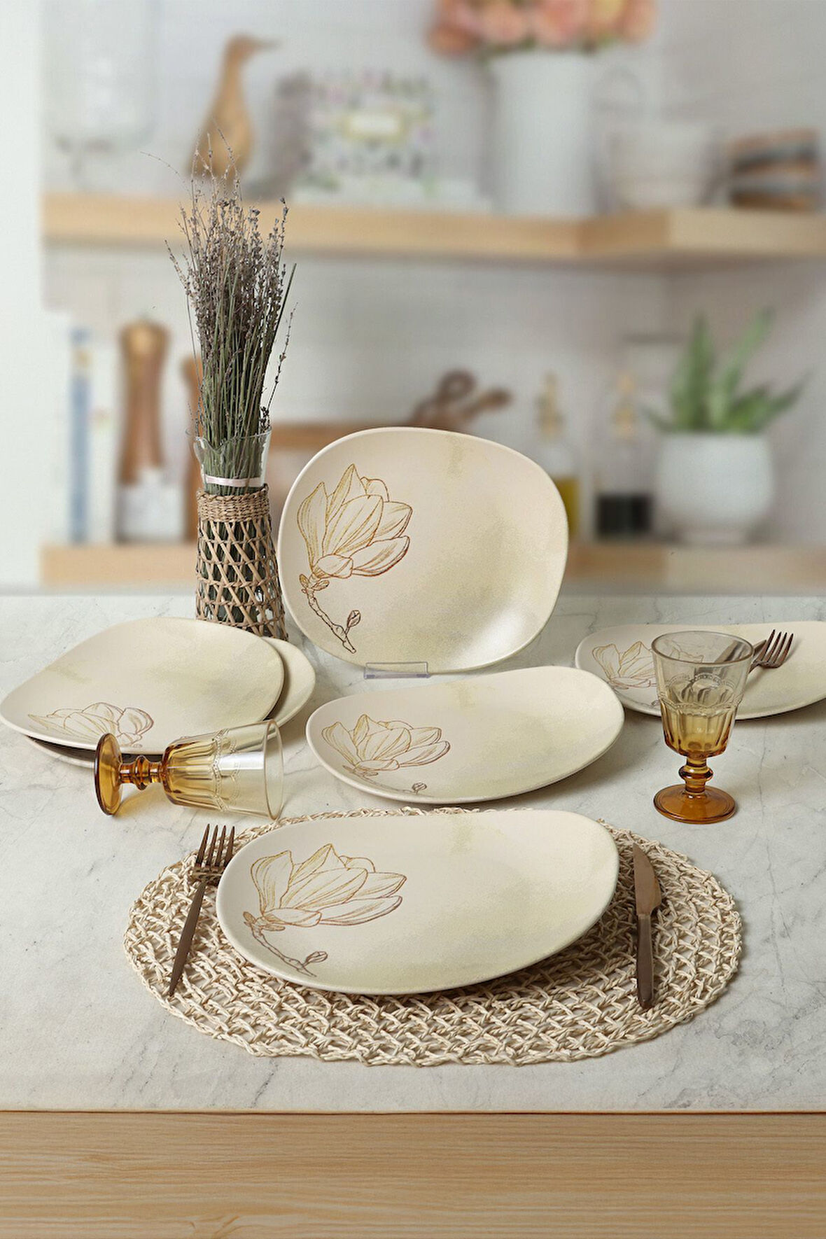 Keramika Vintage Bloom İsabella Servis Tabağı 30 Cm 6 Adet 22057
