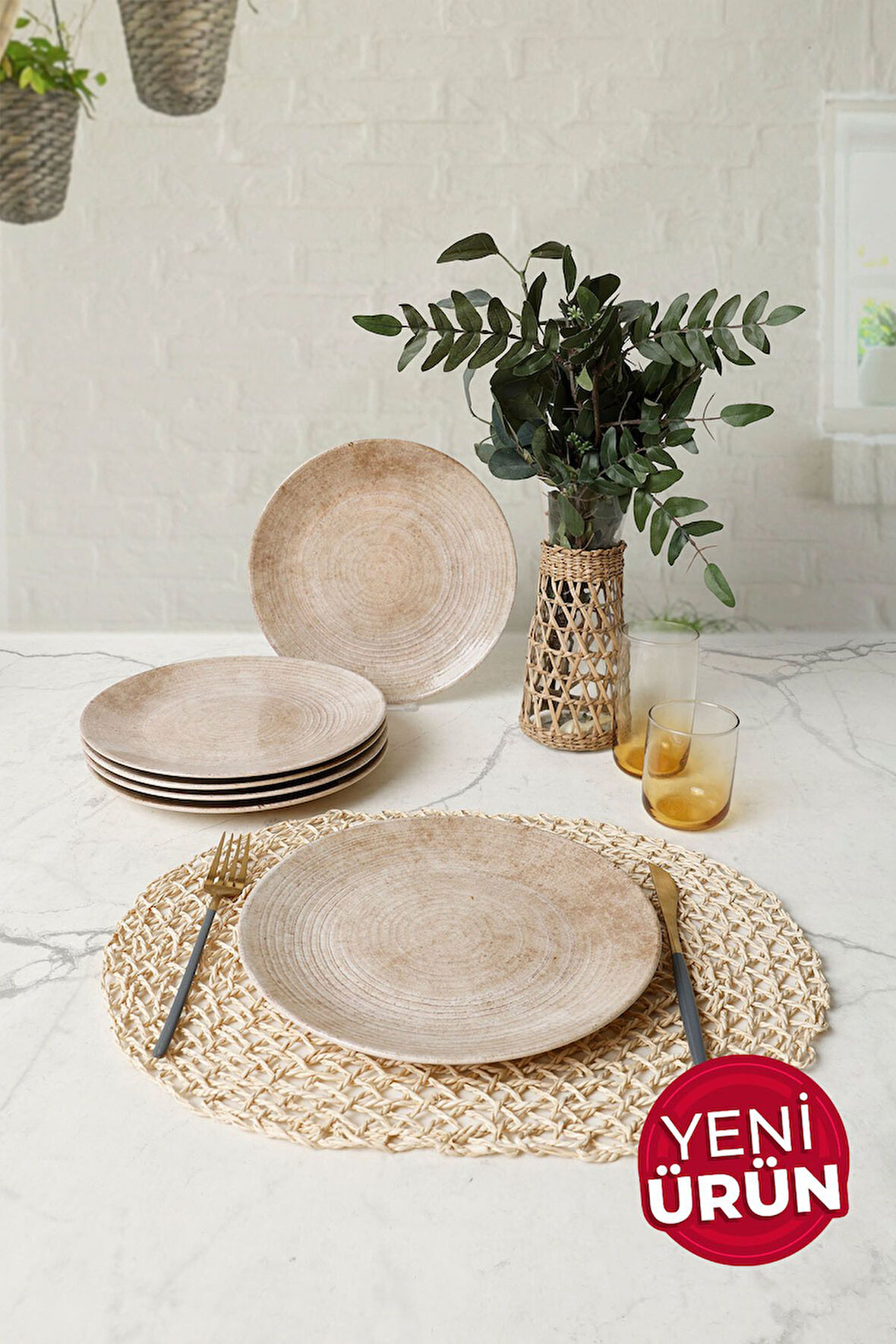 Keramika Vintage Ege Servis Tabağı 26 Cm 6 Adet 19971