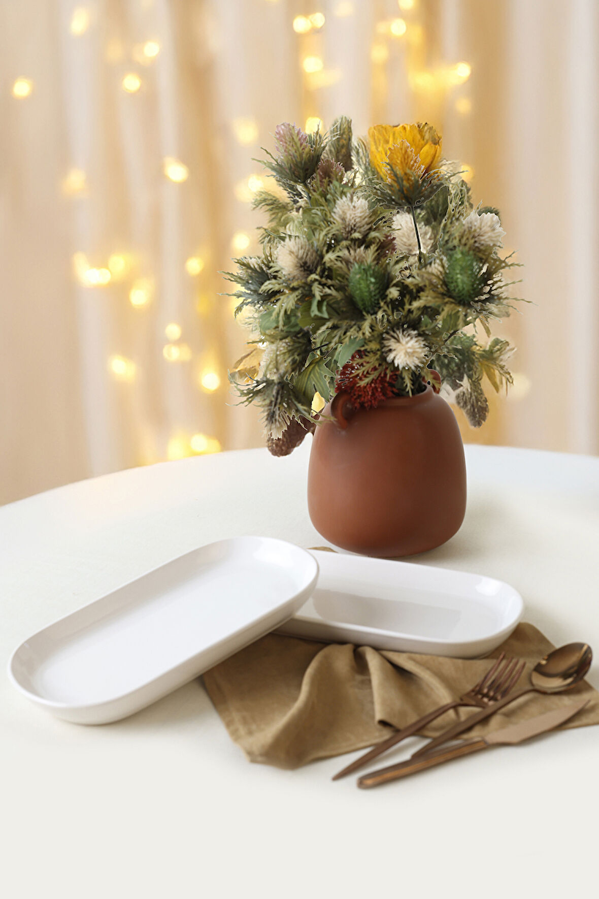 Keramika Beyaz Noyan Kayık Tabak 28 Cm 2 Adet 006