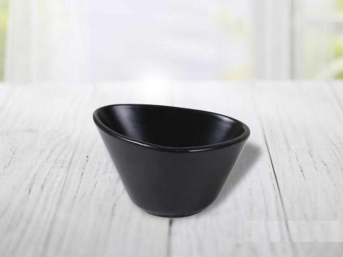 Keramika Miska 12 cm Çerazlik Mat Siyah Dekorsuz