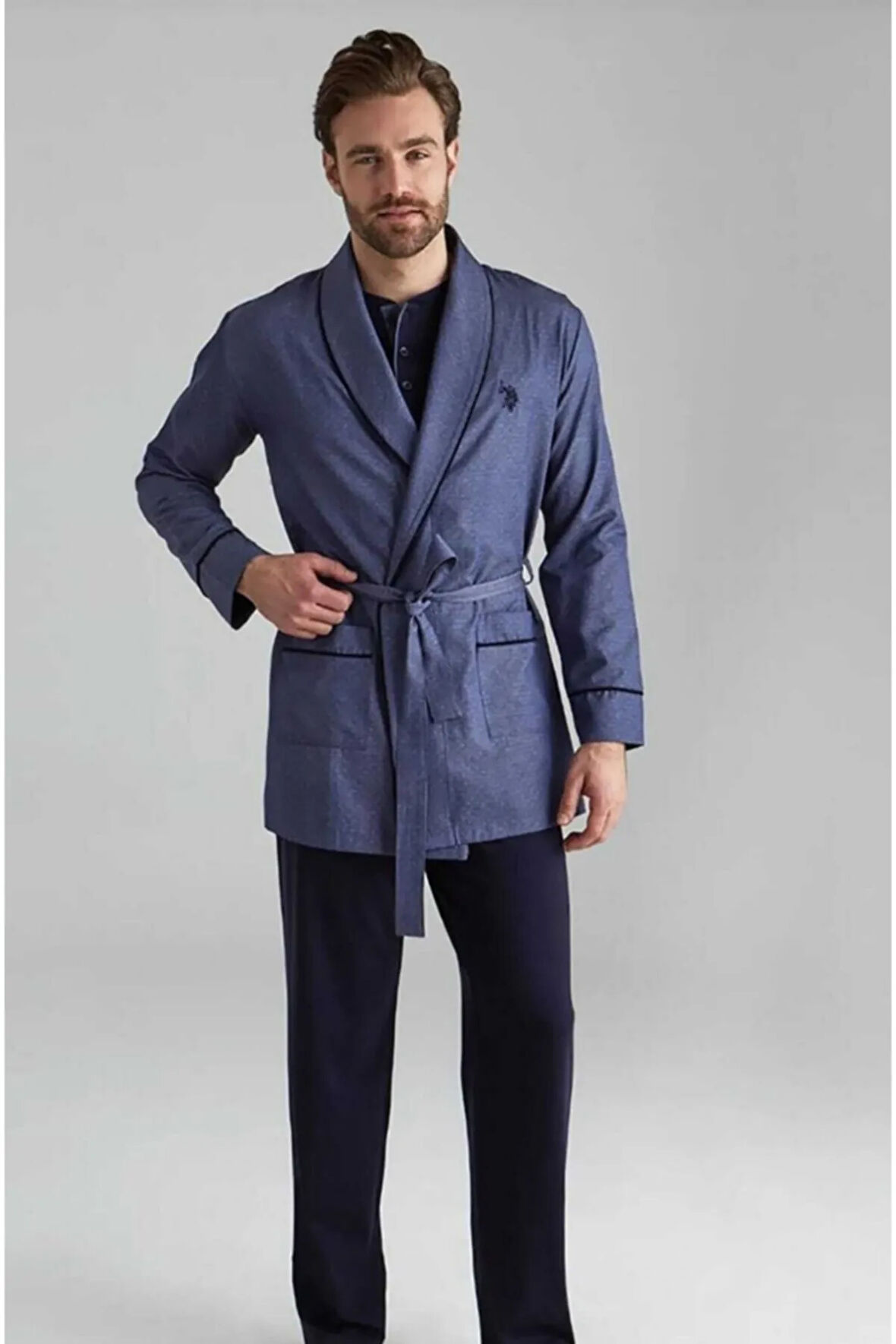 12000 5'li Indigo Sabahlıklı Lacivert Damat Takımı