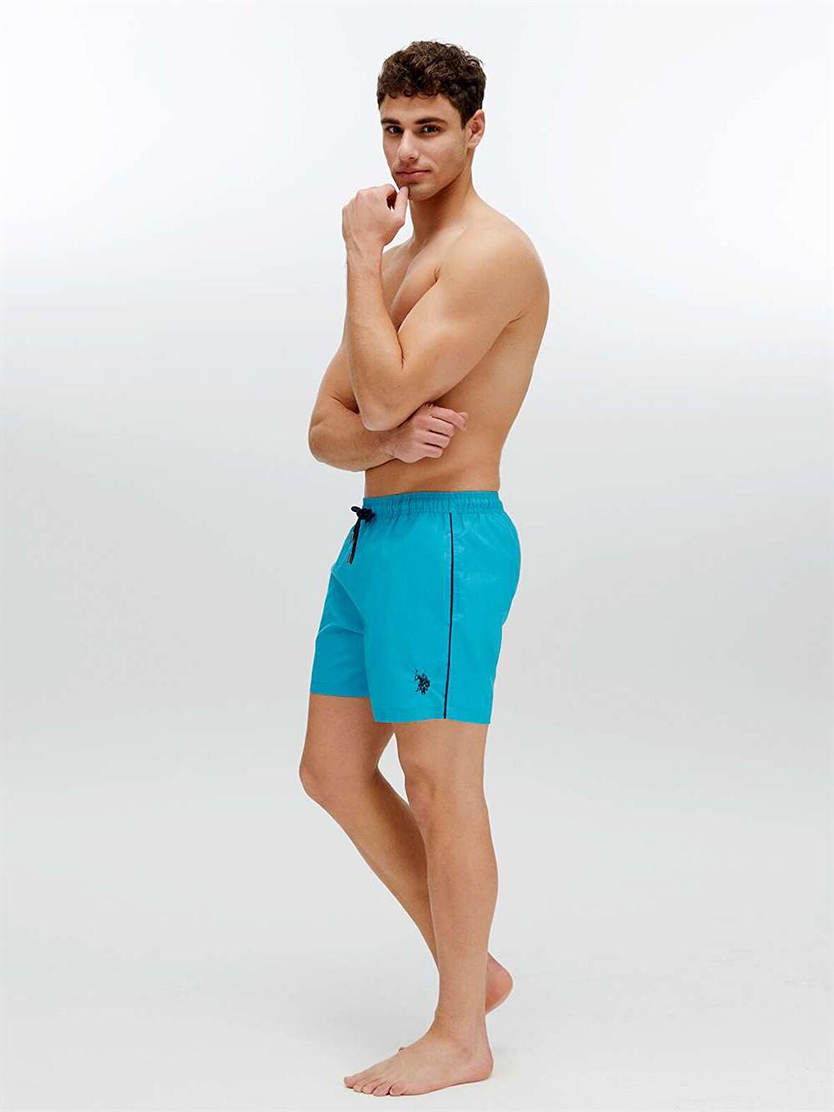 . Erkek Yeşil Orta Boy Deniz Şortu