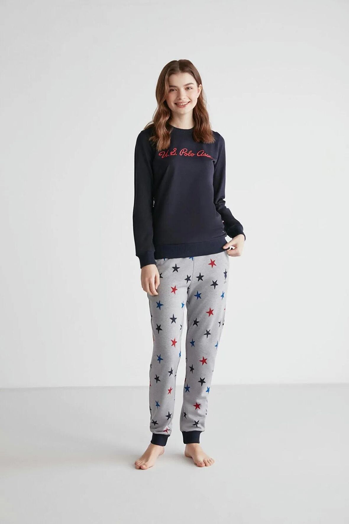 Us Polo Assn Kadın Uzun Kol Pijama Takımı 16958