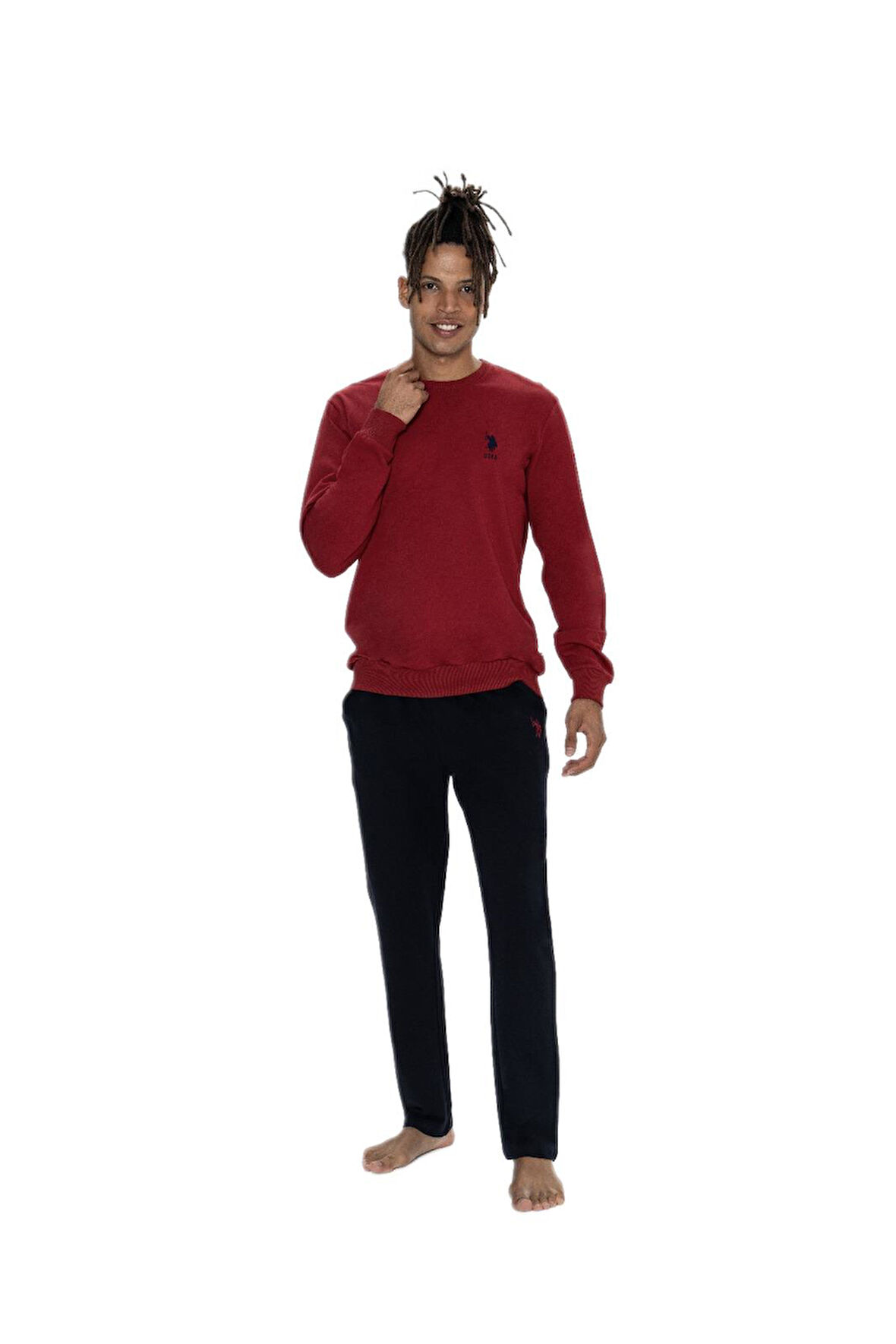 U.S. Polo Assn. Erkek Bordo Pijama Takım 18847 