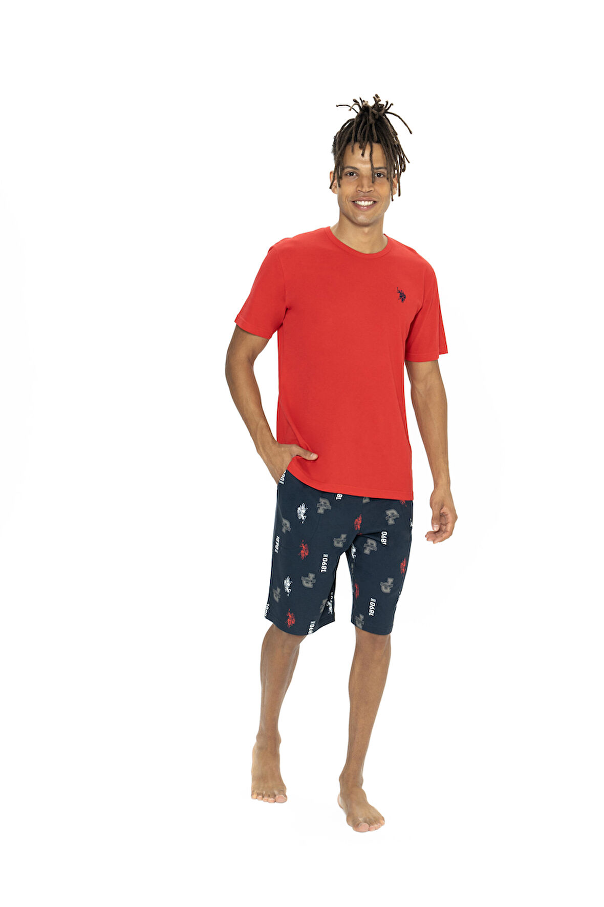 U.S. Polo Assn. Erkek Kırmızı Şort Takım 
