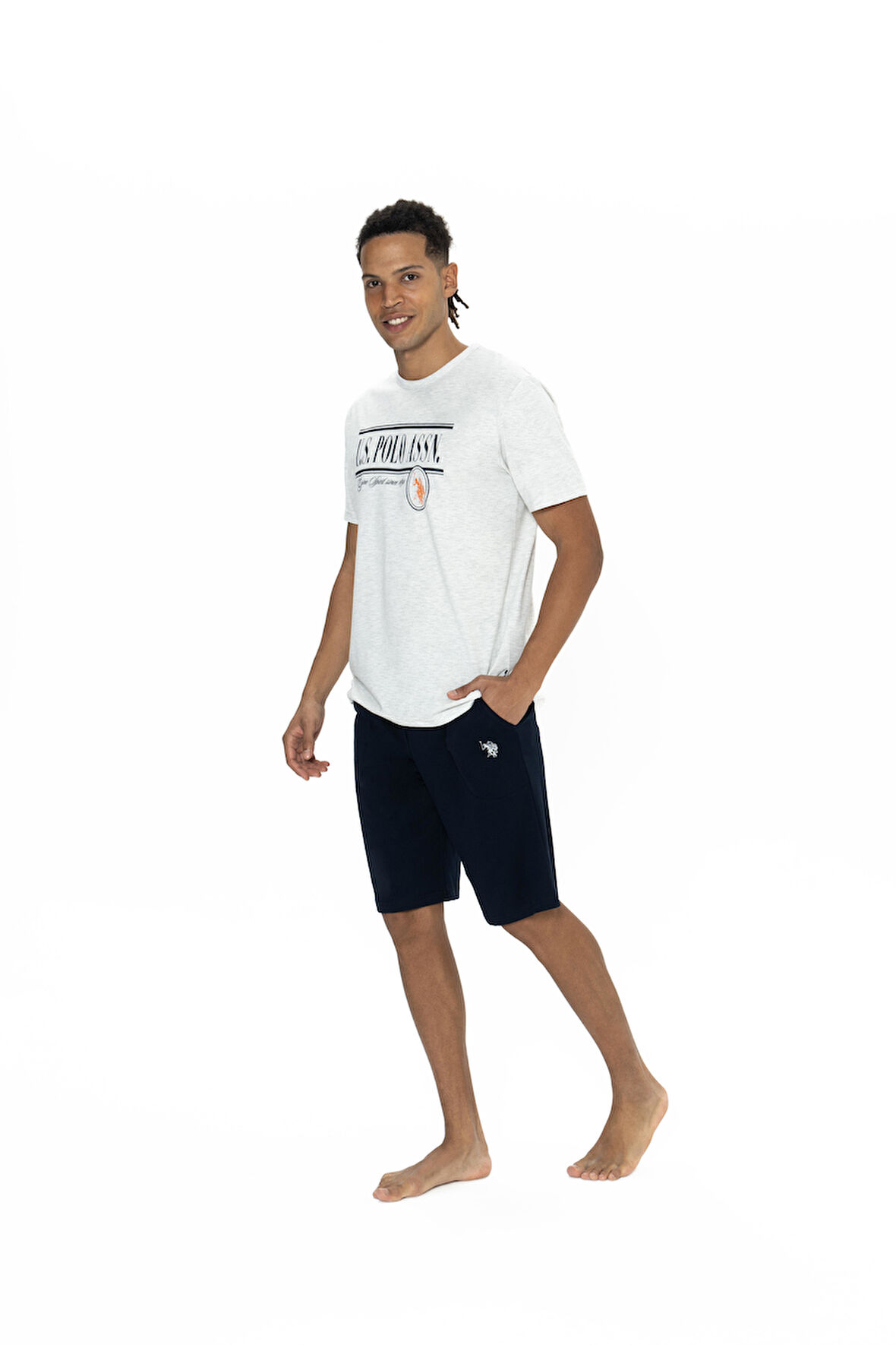 U.S. Polo Assn. Erkek Ekru Şort Takım 