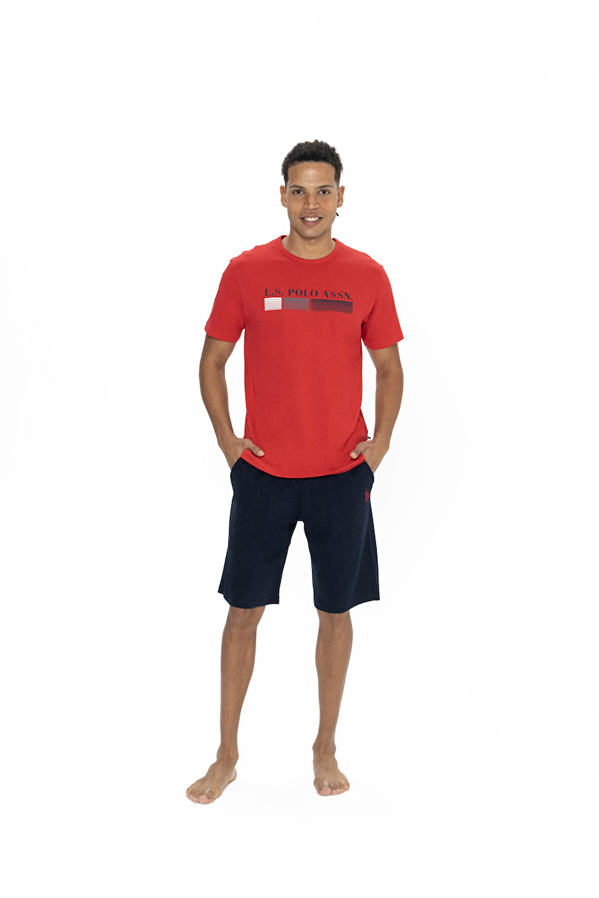 U.S. Polo Assn. Erkek Kırmızı Şort Takım 