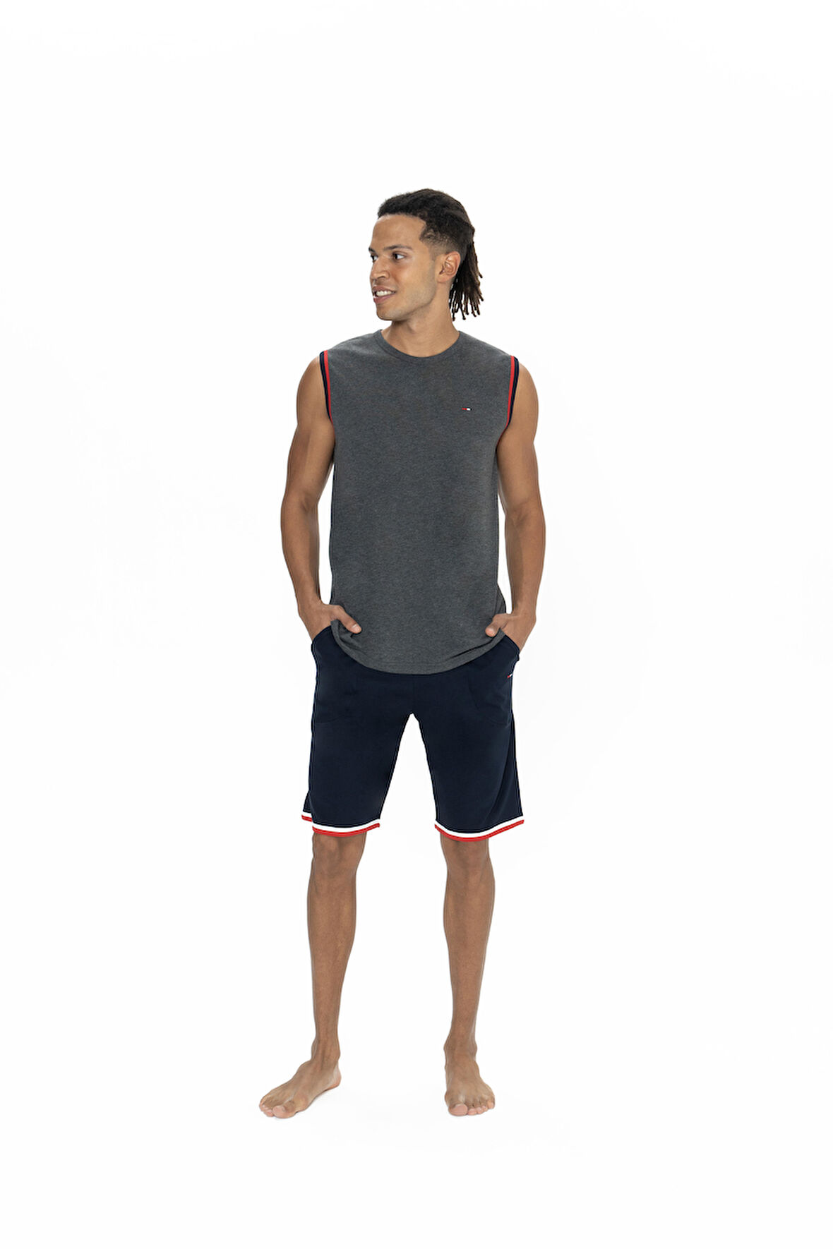 U.S. Polo Assn. Erkek Antrasit Melanj Şort Takım 