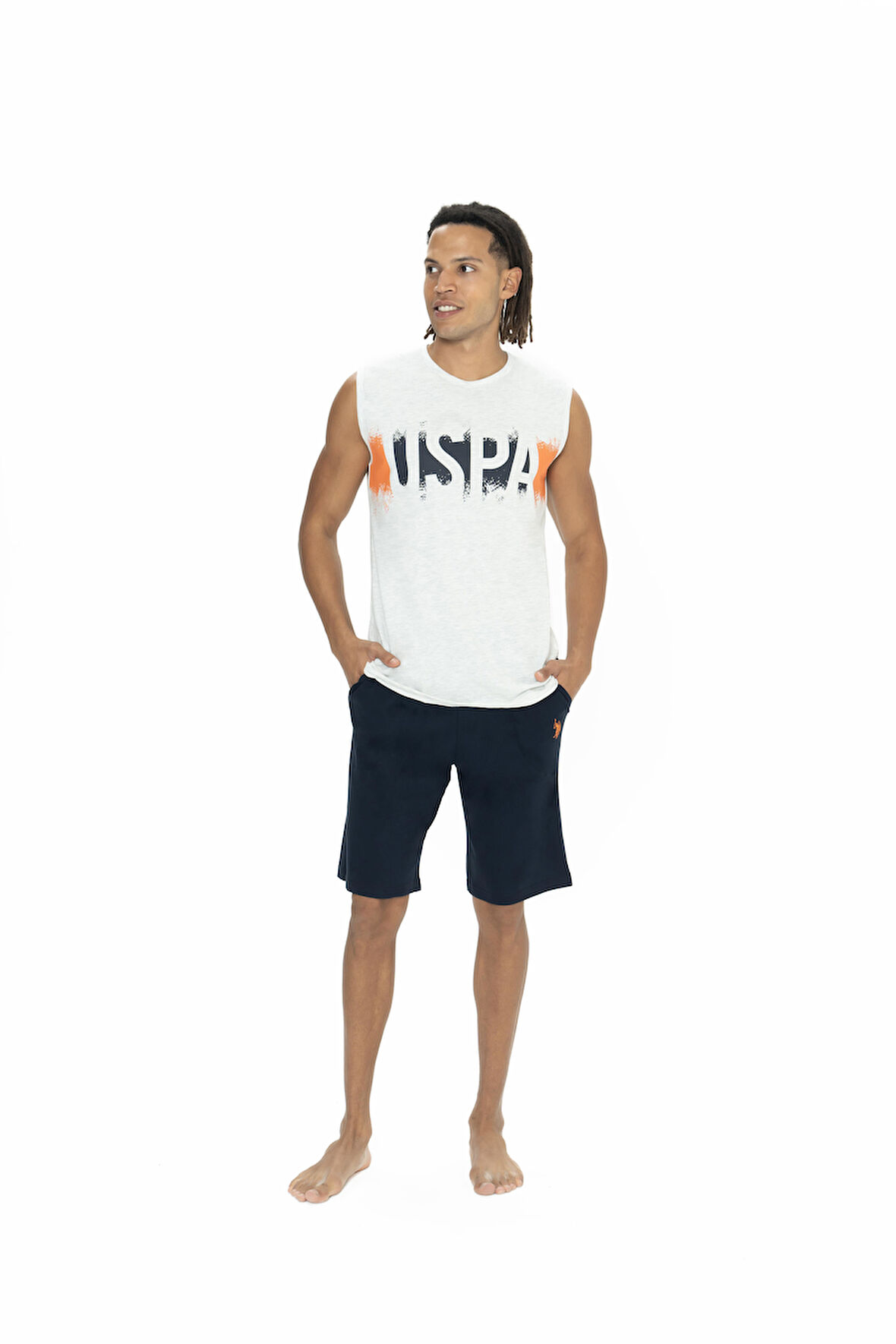 U.S. Polo Assn. Erkek Kar Melanj Şort Takım 