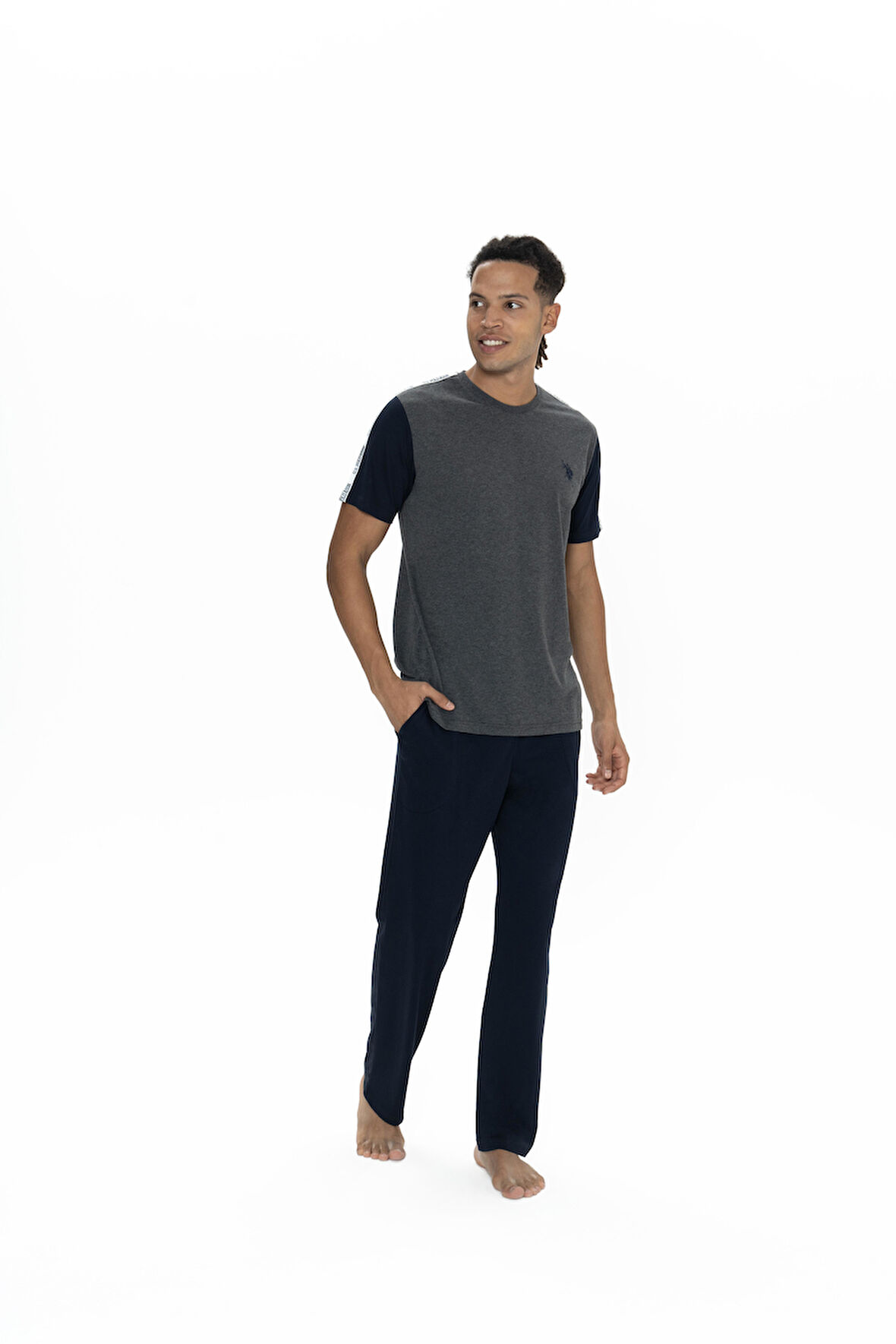 U.S. Polo Assn. Erkek Antrasit Melanj Pijama Takım 