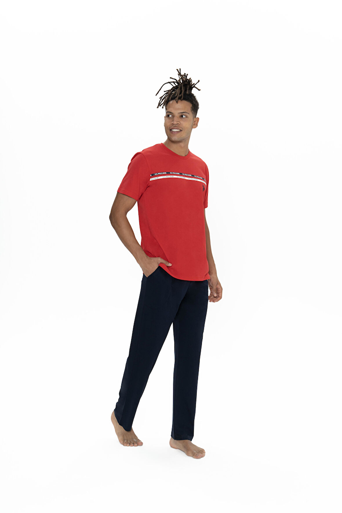 U.S. Polo Assn. Erkek Kırmızı Pijama Takım 