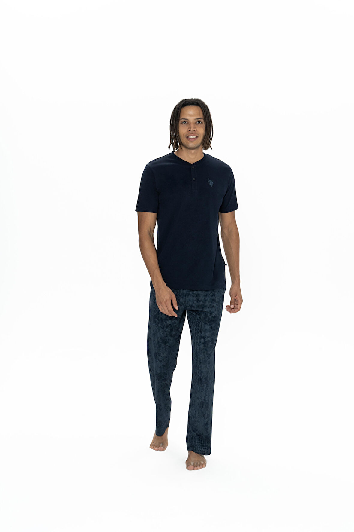 U.S. Polo Assn. Erkek Lacivert 3 Lü Pijama Takım 