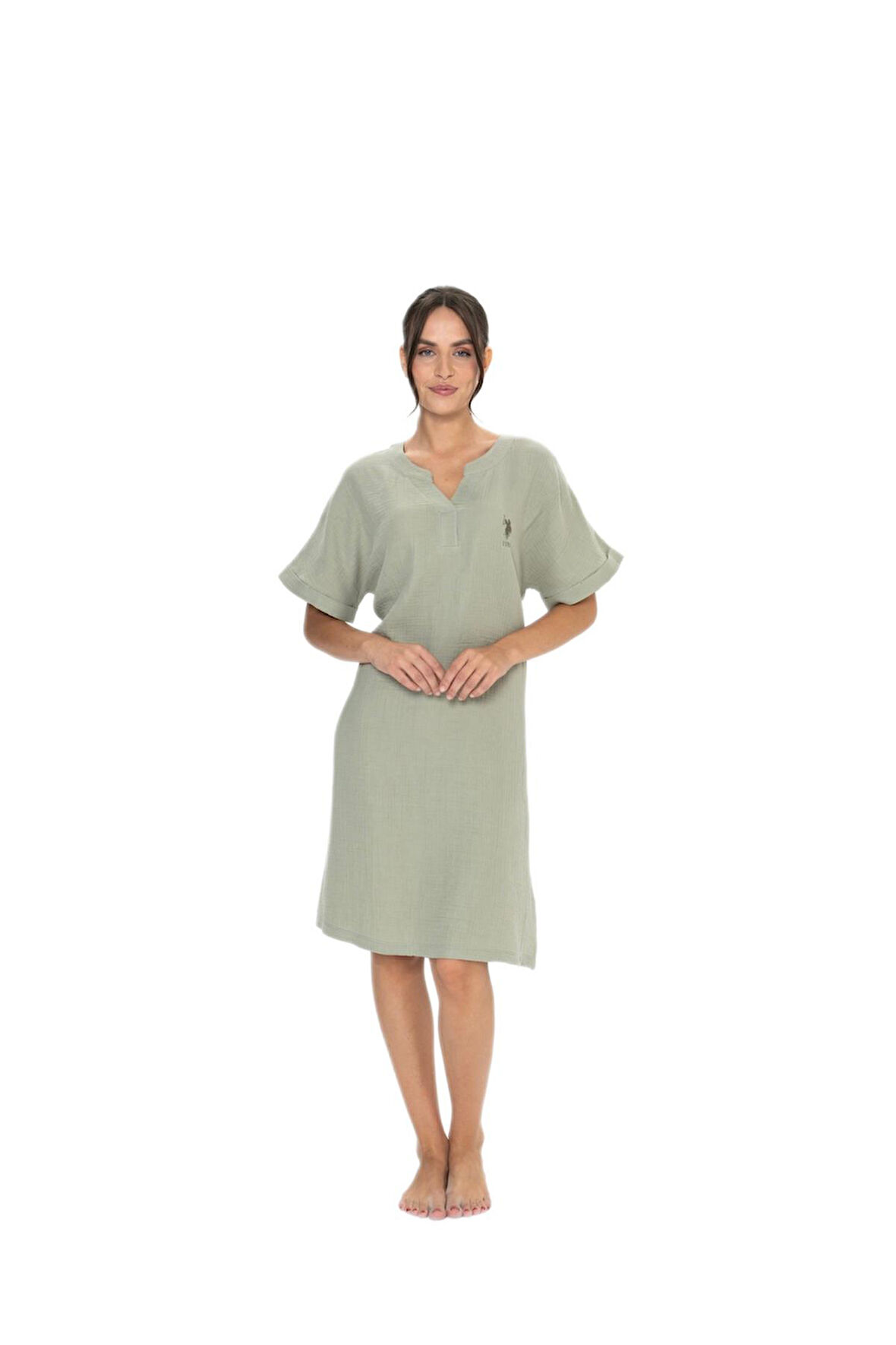 U.S. Polo Assn. Kadın Haki Gecelik 20018 