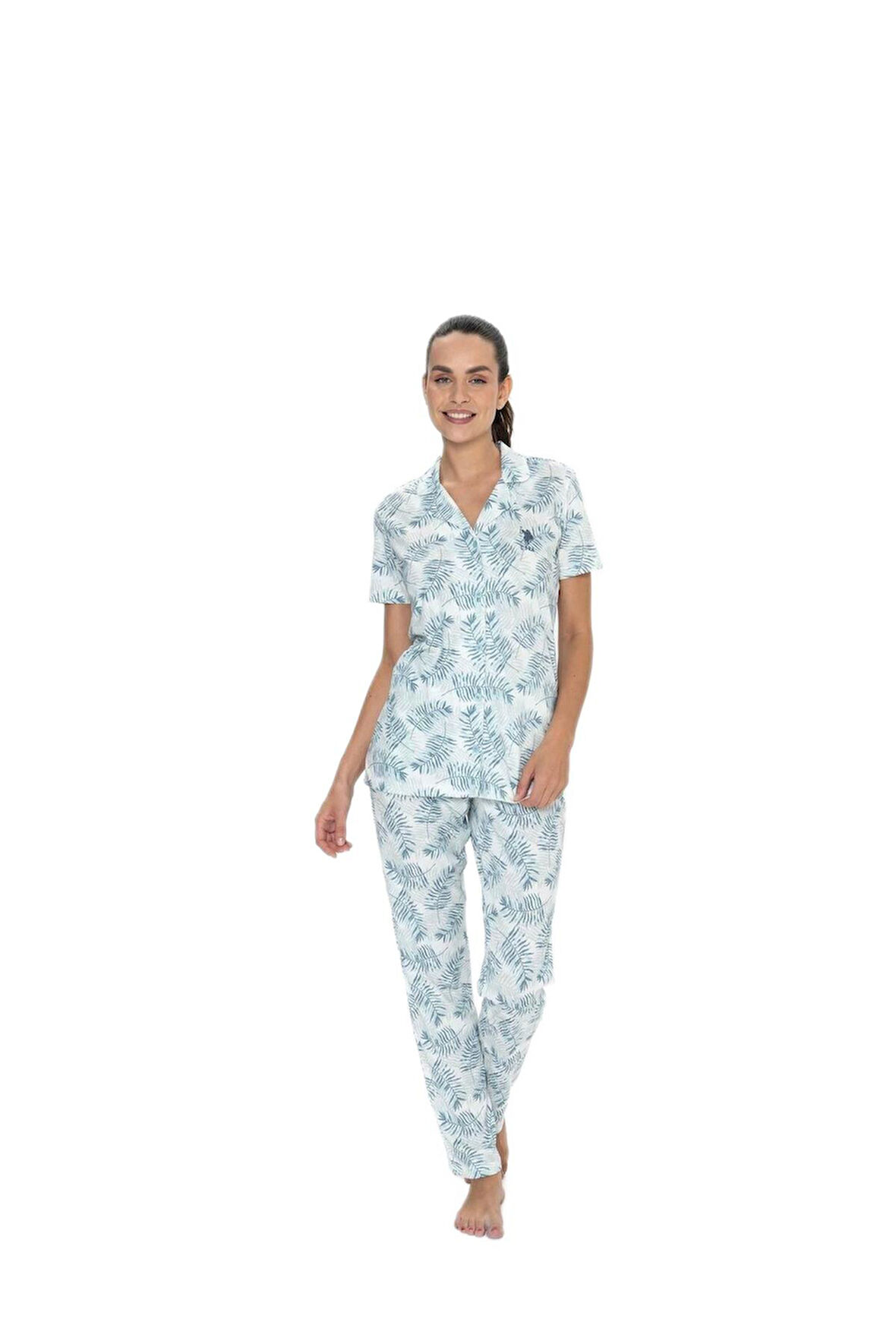 U.S. Polo Assn. Kadın Mavi Pijama Takım 20087 