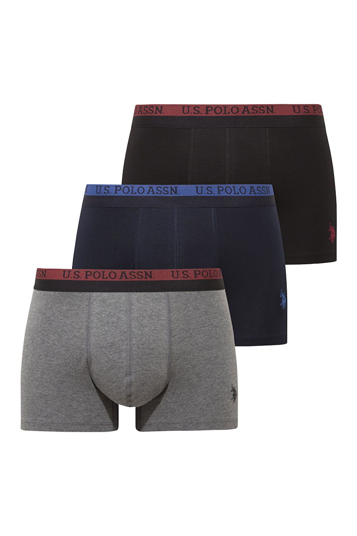 U.S. Polo Assn. Erkek Siyah - Antrasit - Lacivert 3 lü Boxer 