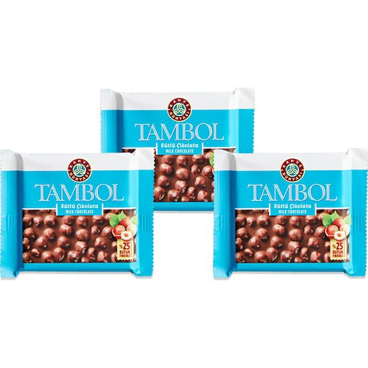 Tambol Bütün Fındıklı Sütlü Çikolata 100 gr 3'lü