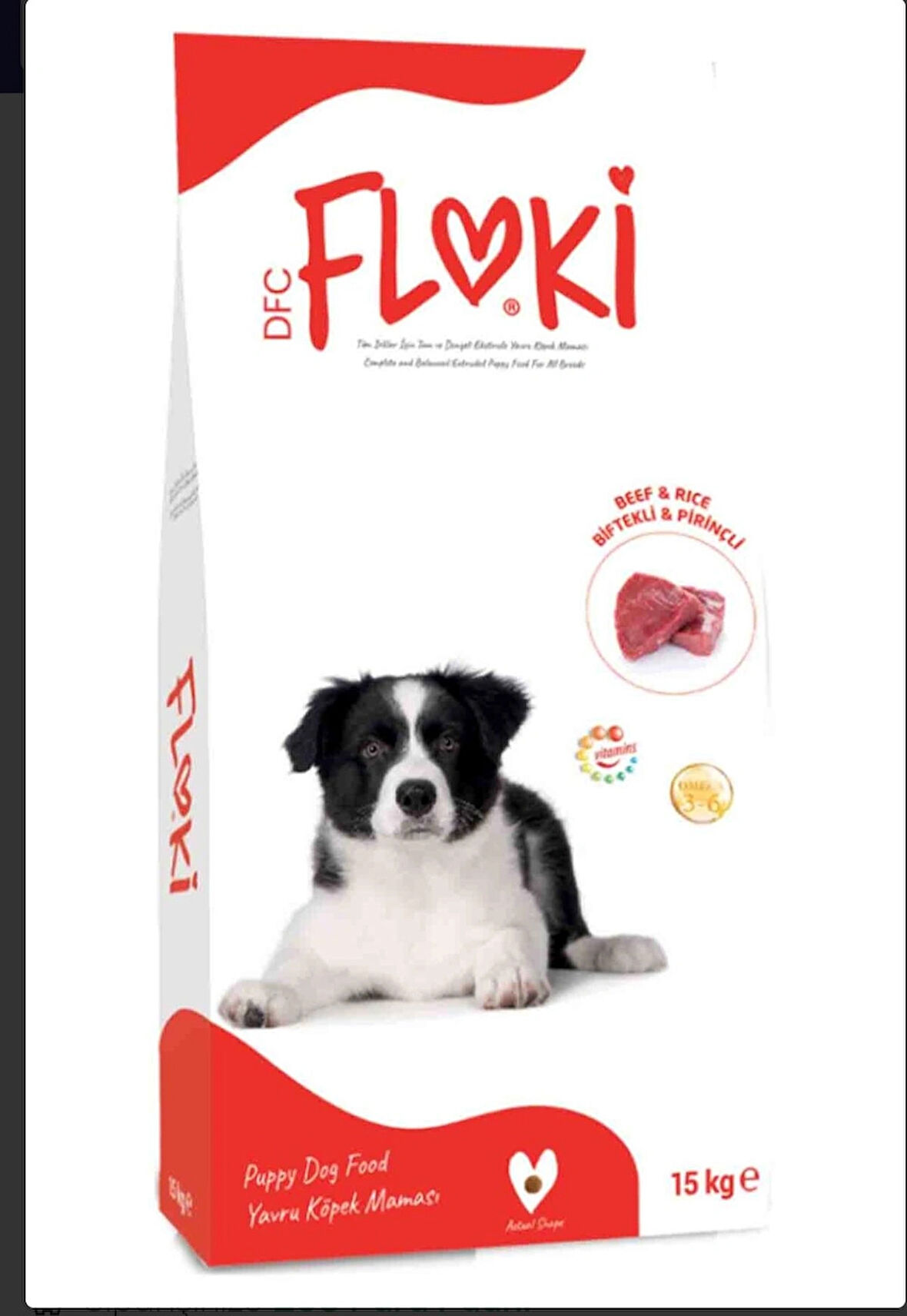 Floki PUPPY BİFTEKLİ&PİRİNÇLİ YETİŞKİN KÖPEK MAMASI 15 kg