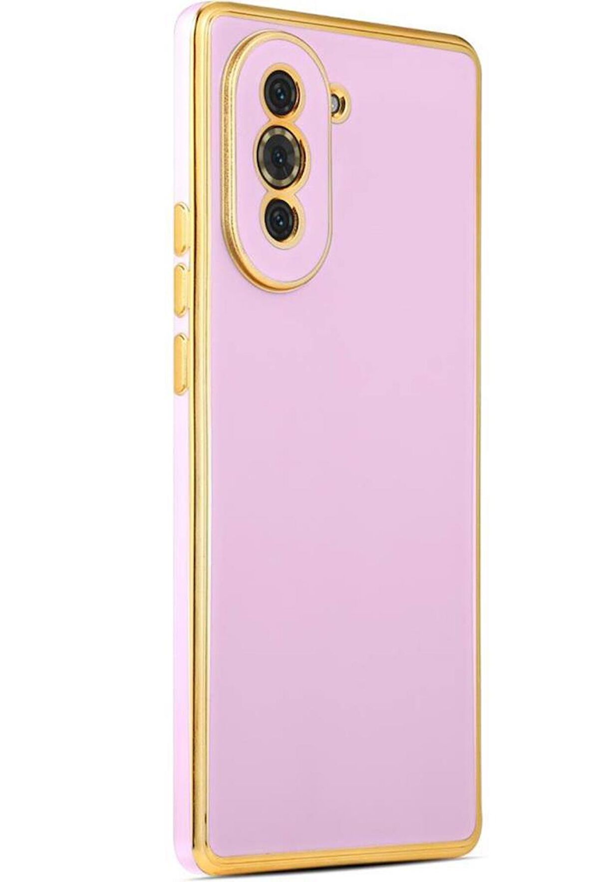 Huawei Nova 10 Pro Kılıf Kamera Korumalı Altın Kenar Tasarım Silikon