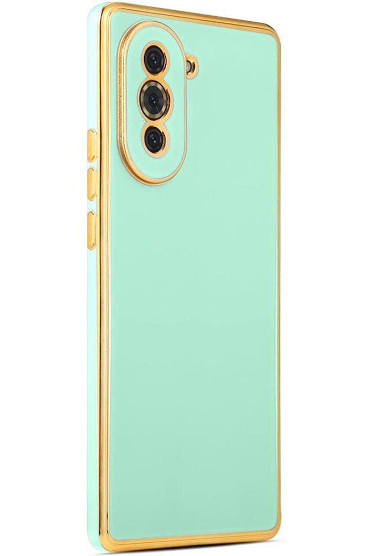 Huawei Nova 10 Pro Kılıf Kamera Korumalı Altın Kenar Tasarım Silikon