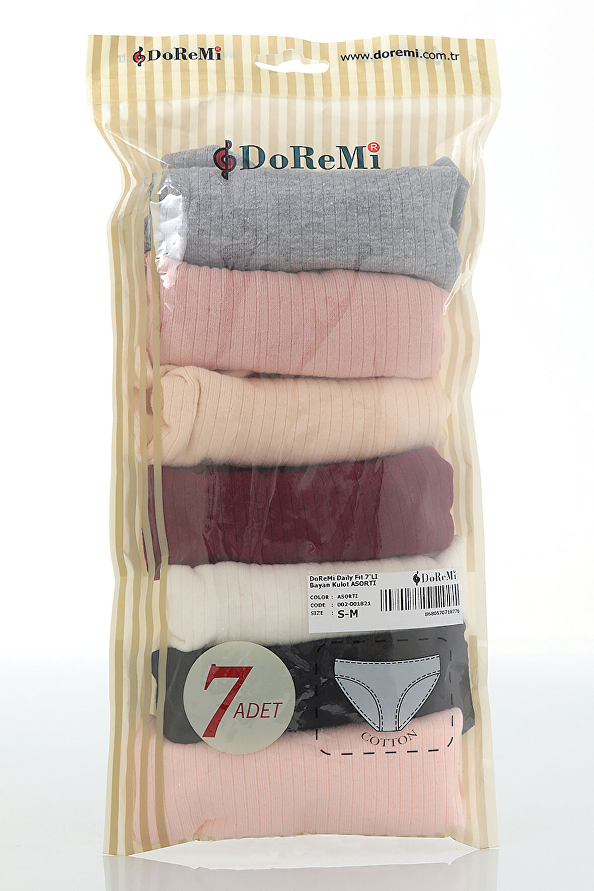 DoReMi Fitilli Daily Fit 7'li Günlük Rahat Kalıp Kadın Külot
