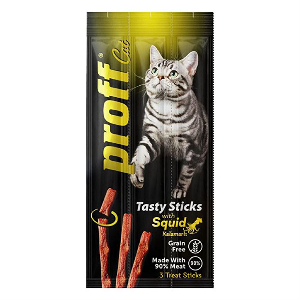 Proff Tasty Kalamarlı Çubuk Yetişkin Kedi Ödülü 3x5 g 