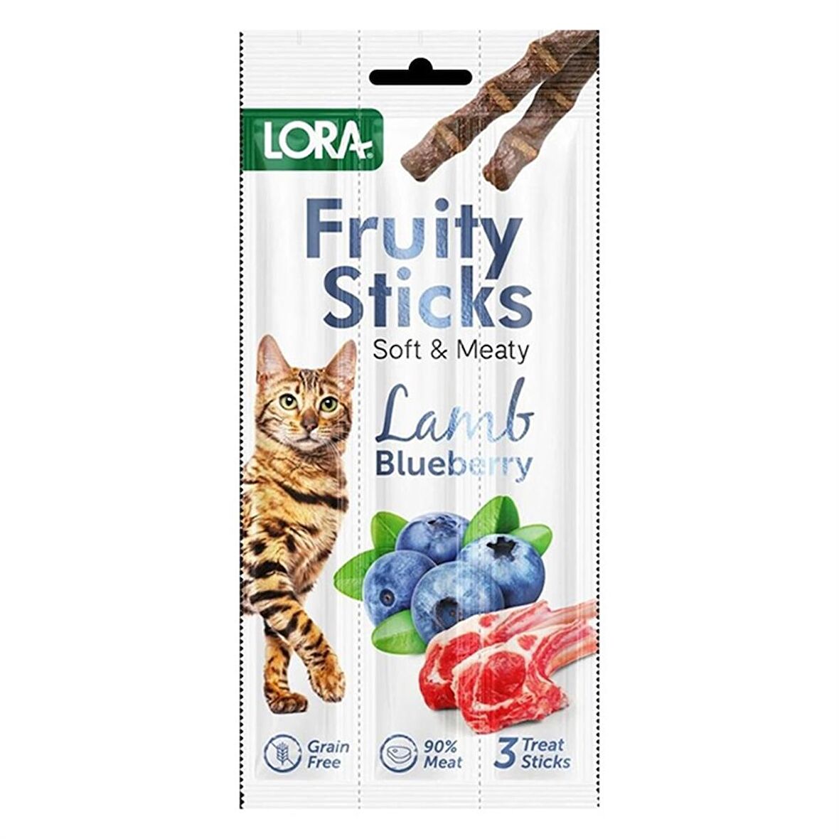 Lora Kuzu Etli Yaban Mersinli Kedi Stick Ödül 3x5gr