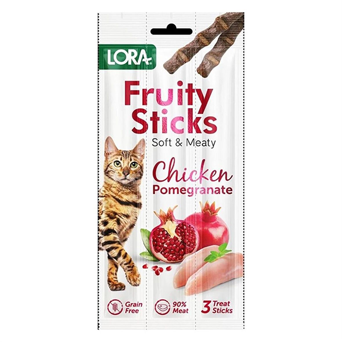 Lora Tavuk Etli Narlı Kedi Stick Ödül 3x5gr