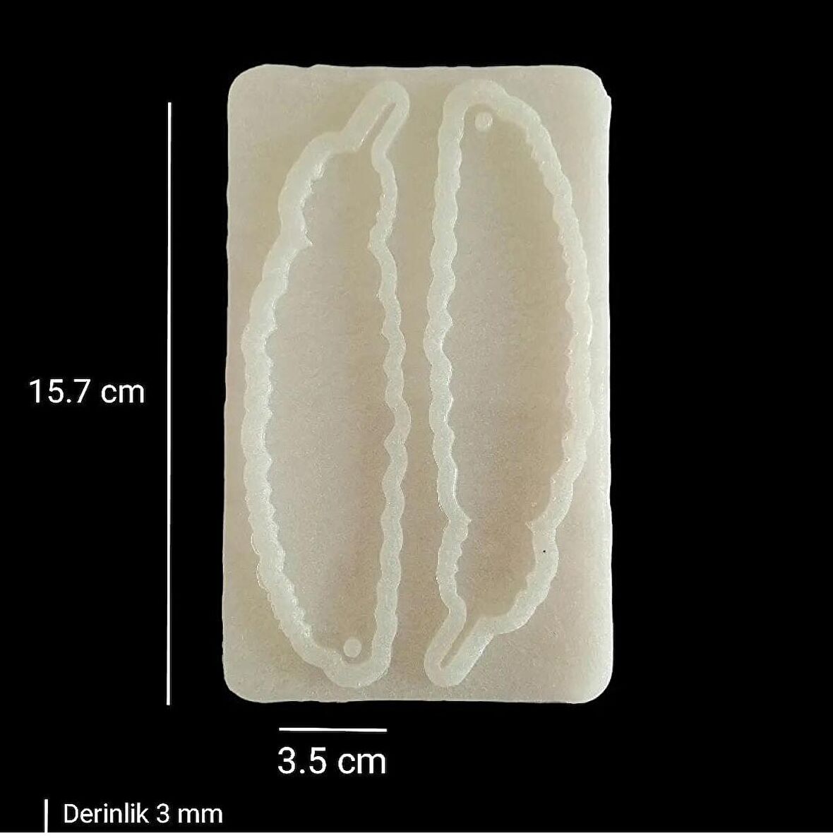 15,7cm x 3,5cm - İkili Tüy Hobi Silikon Kalıp