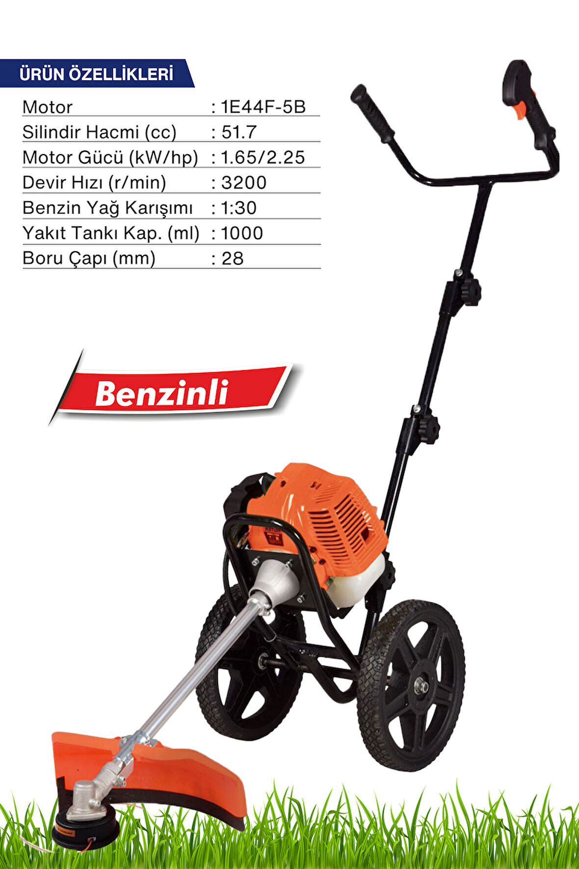 ST-01  Benzinli Tekerlekli Çim Biçme Makinesi