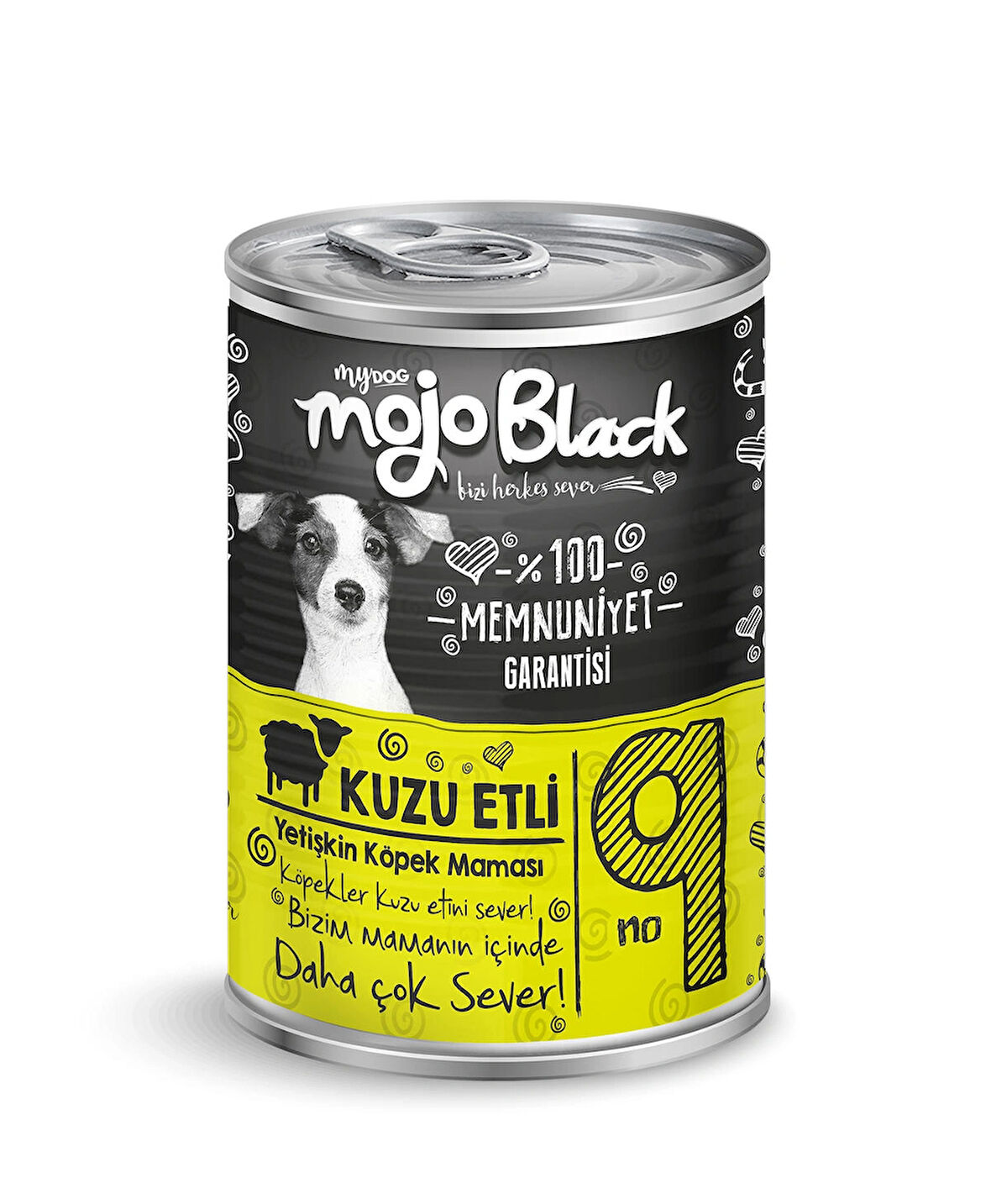 Mojo Black No:9 Tahılsız (400gr) Kuzu Etli Yetişkin Köpek Konservesi 12'Lİ