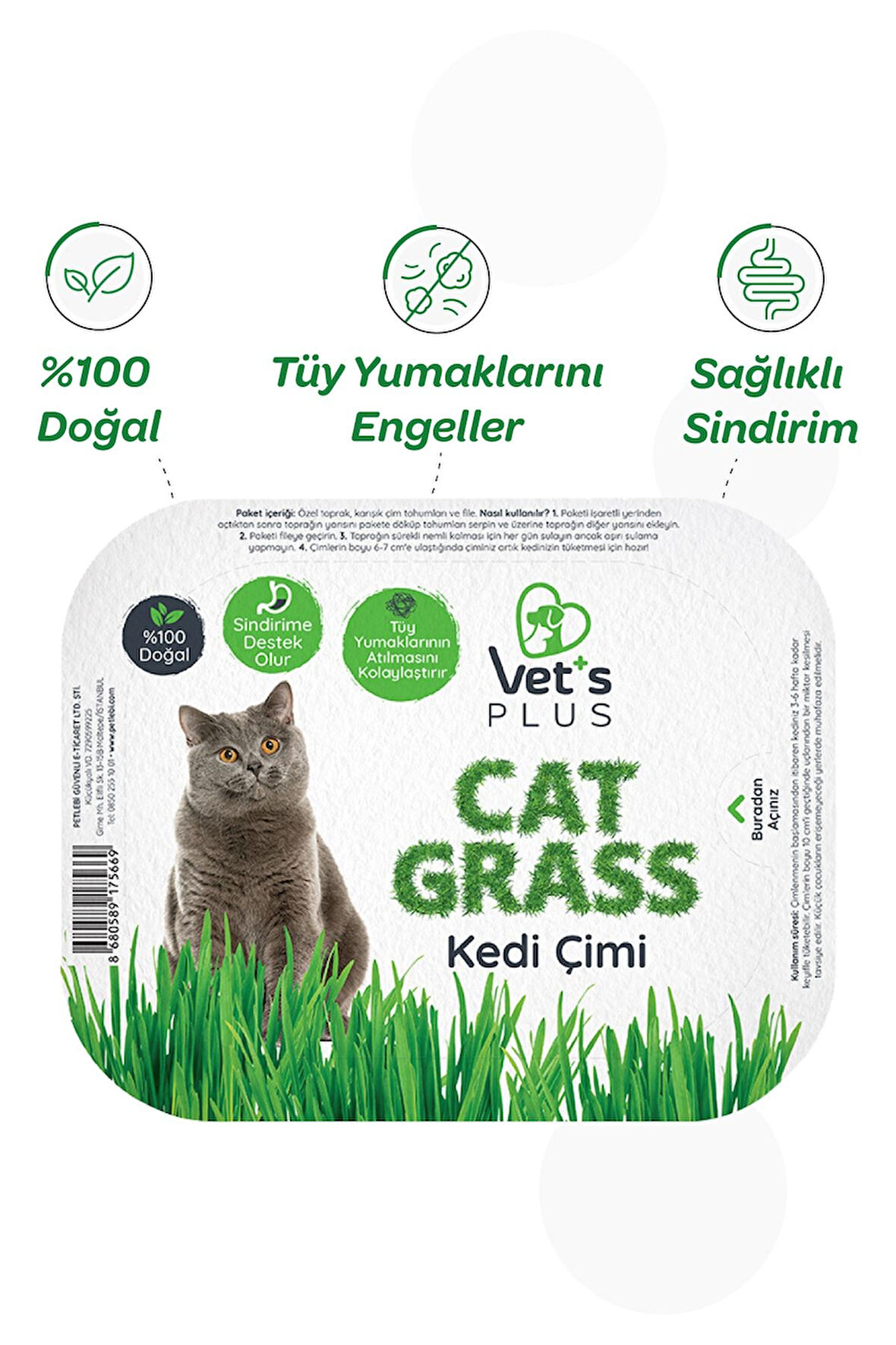 Vet's Plus Kedi Çimi