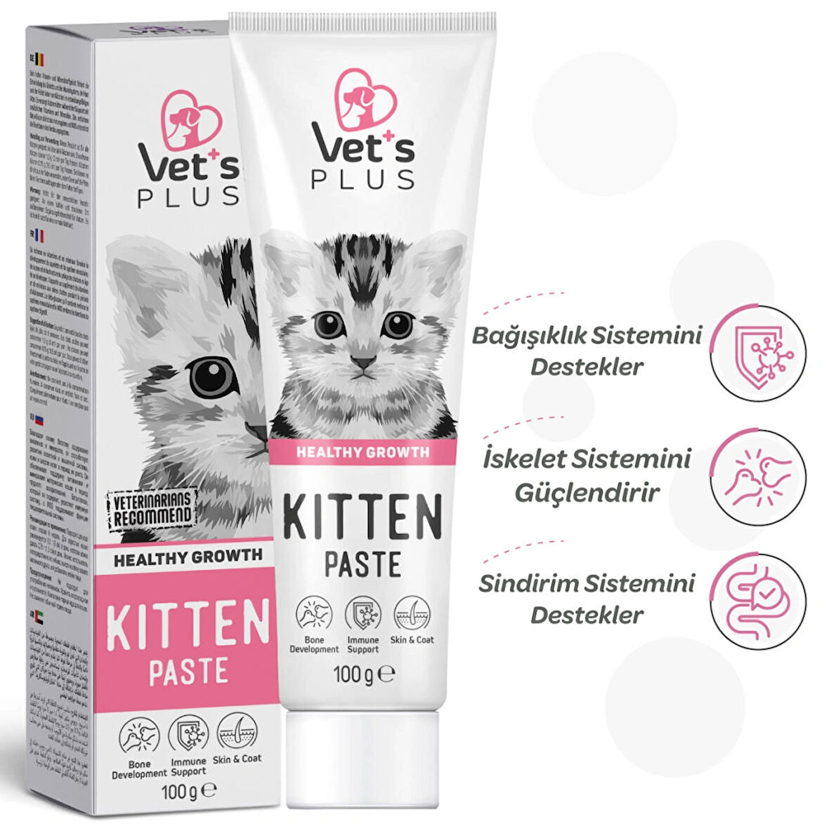 Vet's Plus Kitten Malt Macun 100gr (ANNE VE YAVRU KEDİLER IÇİN MULTİVİTAMİN)