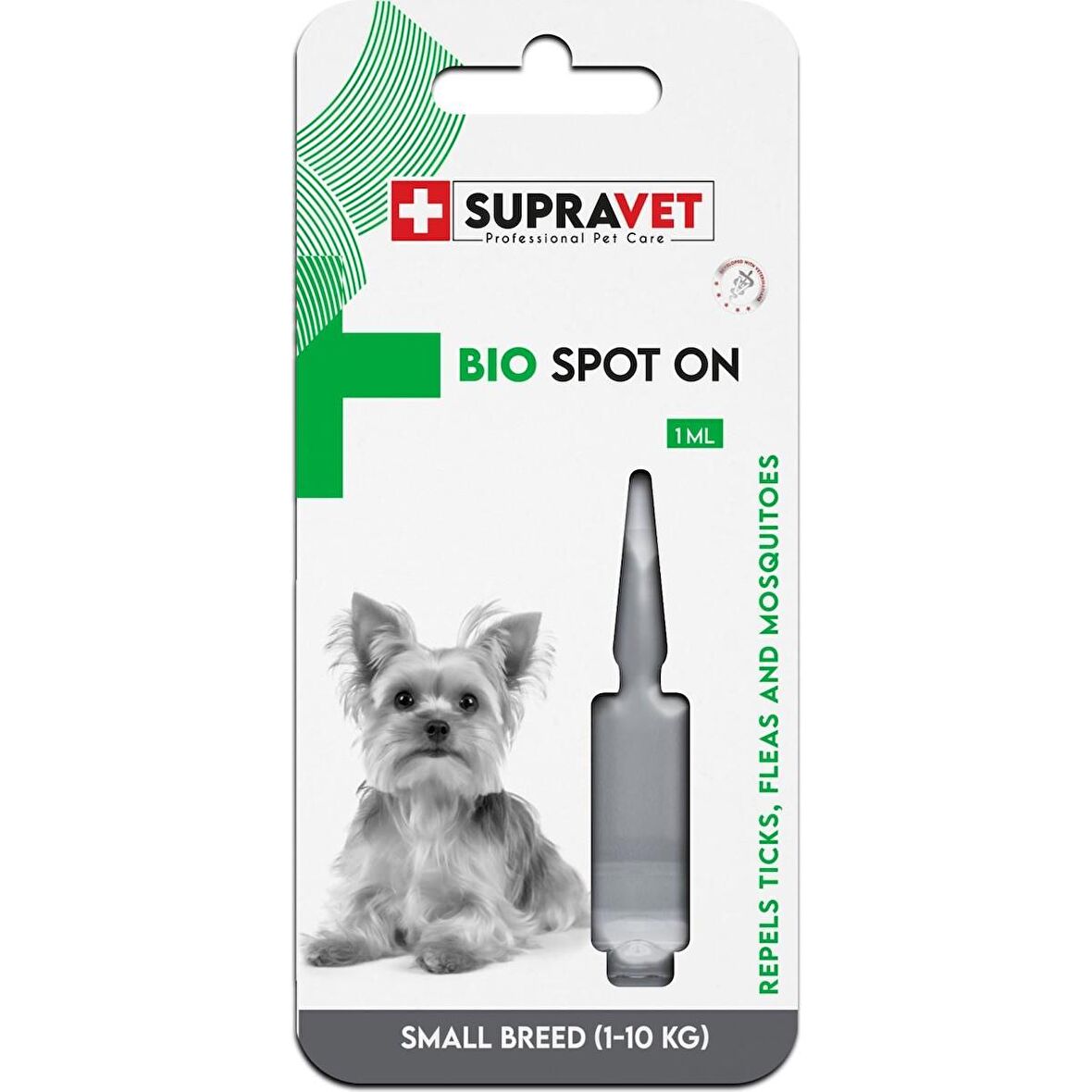 Supravet Küçük Irk Köpek Deri Ve Tüy Bakım Yağı; Bit Pire Kene Dış Parazit Ense Damlası 1-10Kg (1ml)