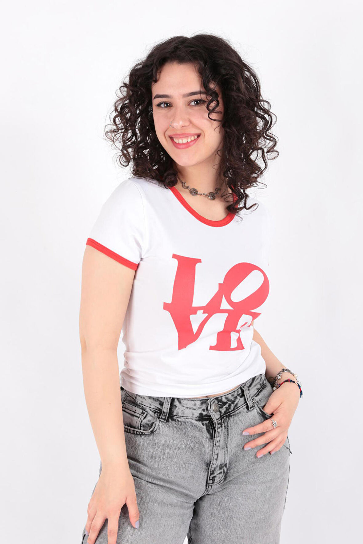 Busem S0016027 Kadın Love Baskılı T-Shirt