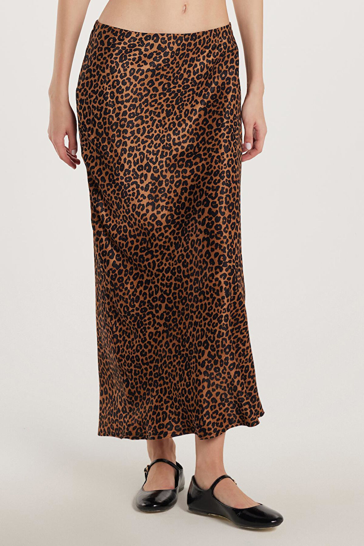 Kadın Standart Fit Lastikli Baskılı Etek