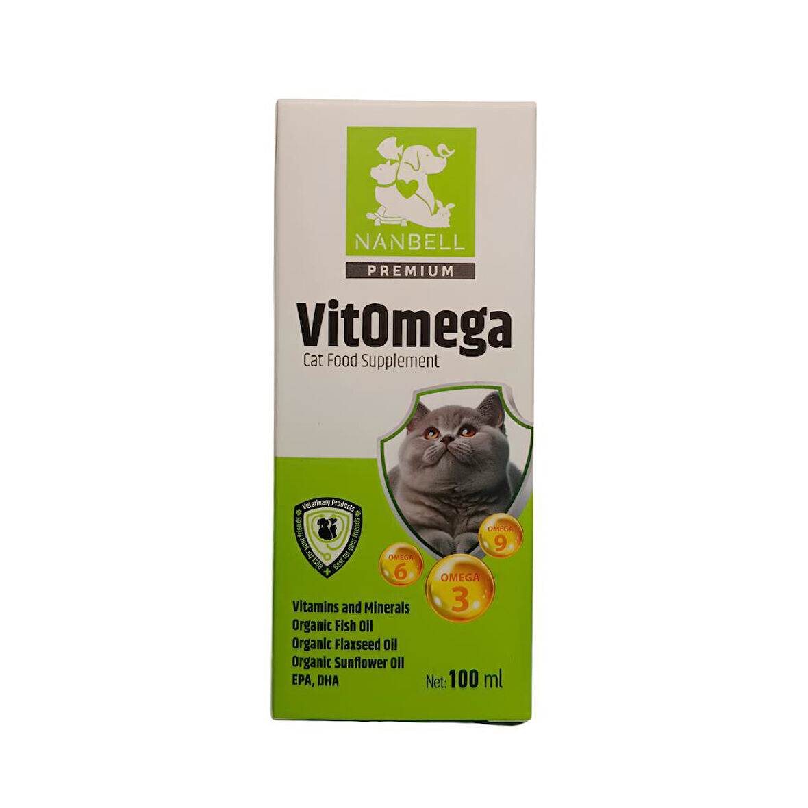 Nanbell VitOmega Kedi Vitamin Mineral Balık Yağı 100Ml