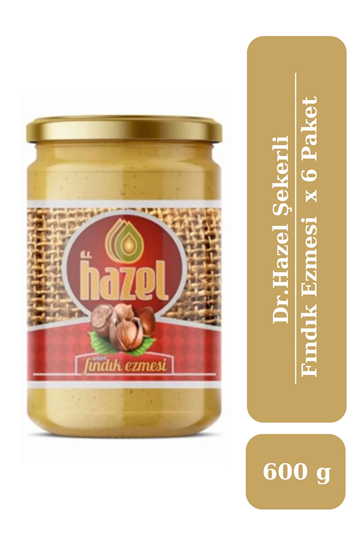 DrHazel Şekerli Fındık Ezmesi 600 g X 6 Paket