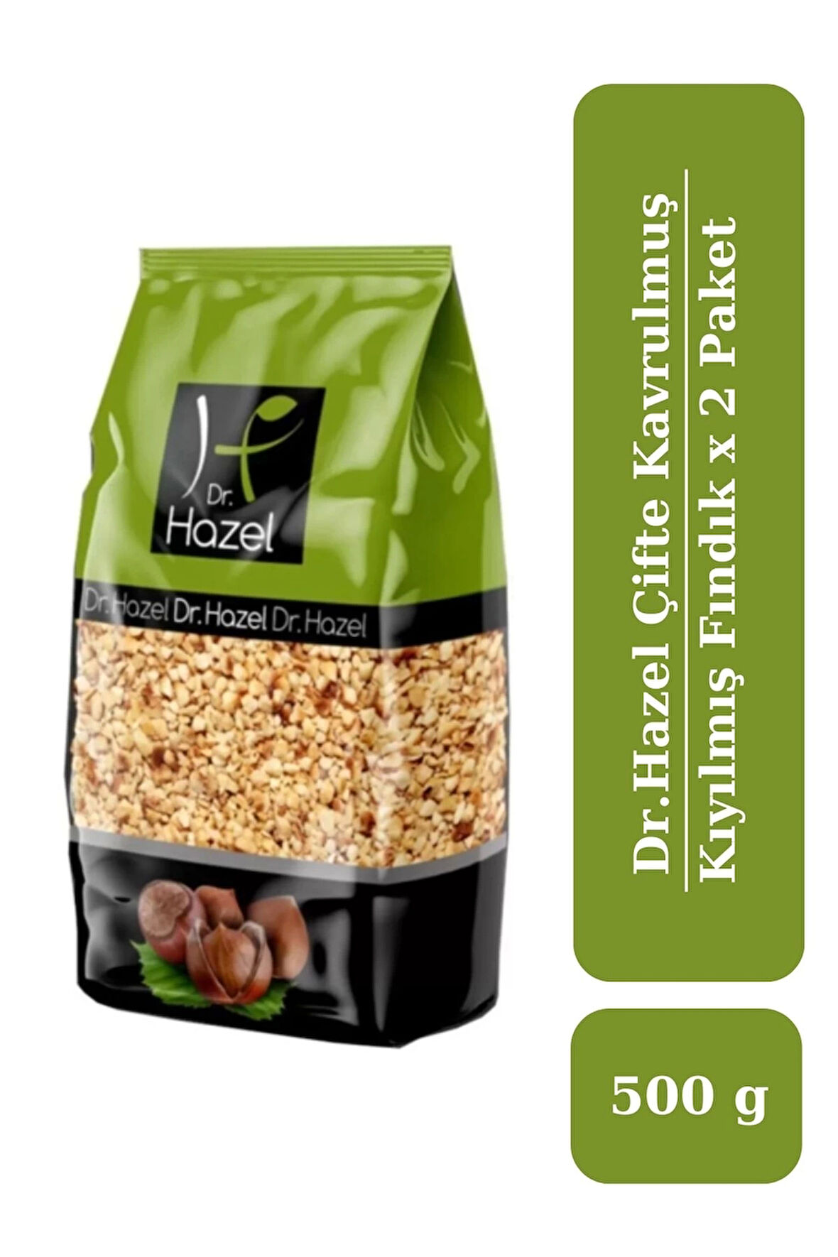 Drhazel Çifte Kavrulmuş Kıyılmış Fındık 500 Gr X 2 Paket