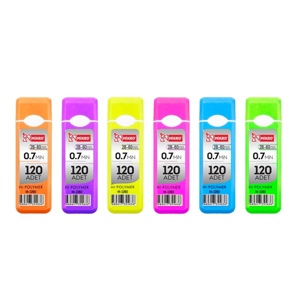 Mikro M-1260 Hi Polymer 60 mm 2B 0.7 Kalem Ucu 120 Li 1 Tüp