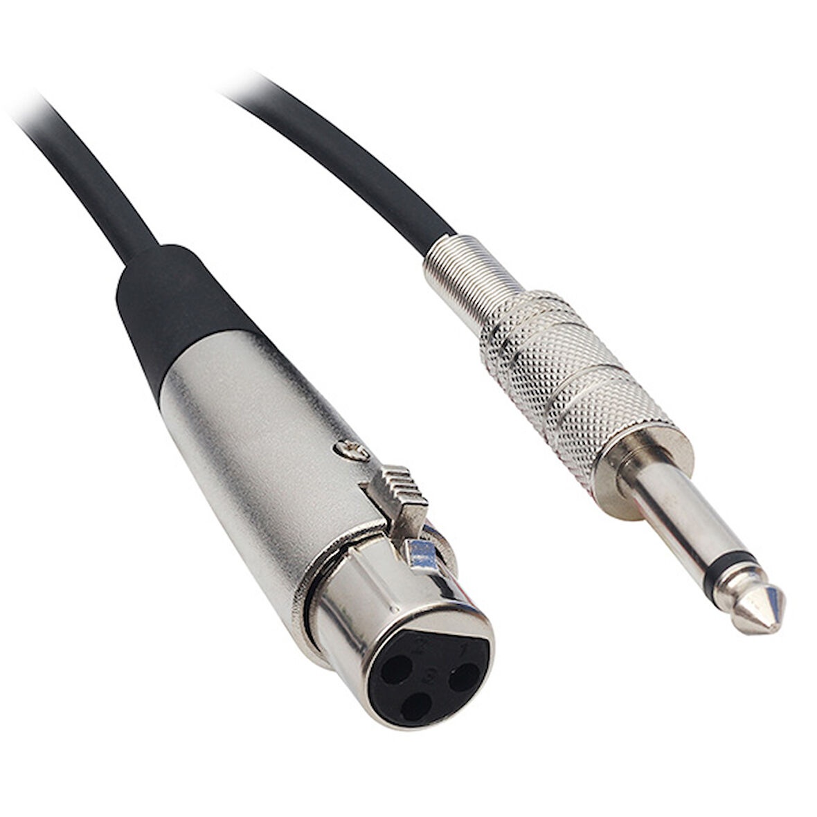 Powermaster Xlr Mikrofon Kablosu 5 Metre Tak Çalıştır Siyah 3 Pin Dişi 6.3 Jack Girişli