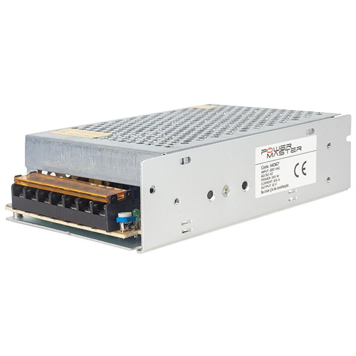 POWERMASTER PM-14067 12 VOLT - 8.5 AMPER - 100 WATT METAL KASA ADAPTÖR (16X9.7X4)