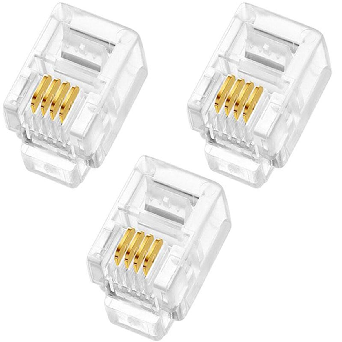 TEL.İNCE SOKETİ RJ9 4P/4C 100 LÜK PAKET (AHİZE KABLOSU SOKETİ) POWERMASTER